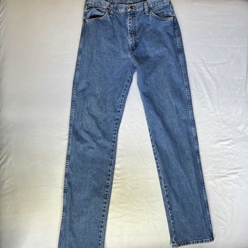 Wrangler Cowboy Cut Jeans Mens 34x38 Blue Denim Original Fit 13MWZGK